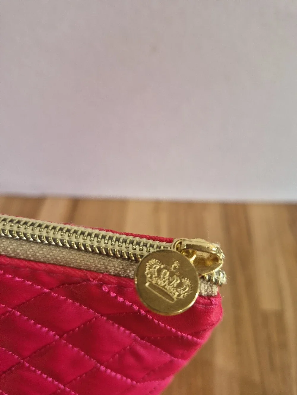 Juicy Couture Pink Quilted Cosmetic Makeup Bag/ Travel Pouch